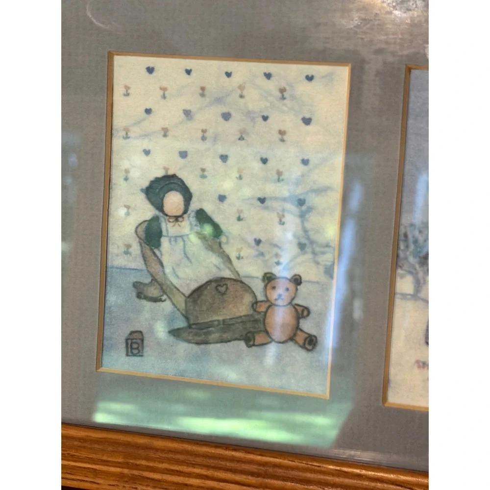 Batiks by Barbara Rasa Children Amish Folk Cabin Country Art Print Framed Decor